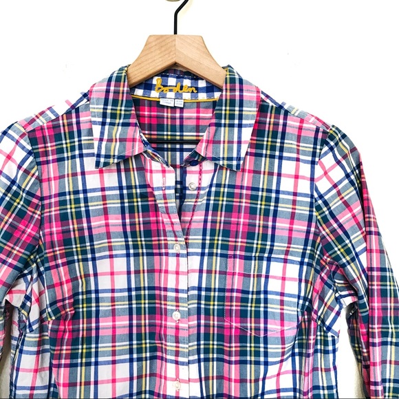 BODEN button down plaid top - Picture 2 of 4